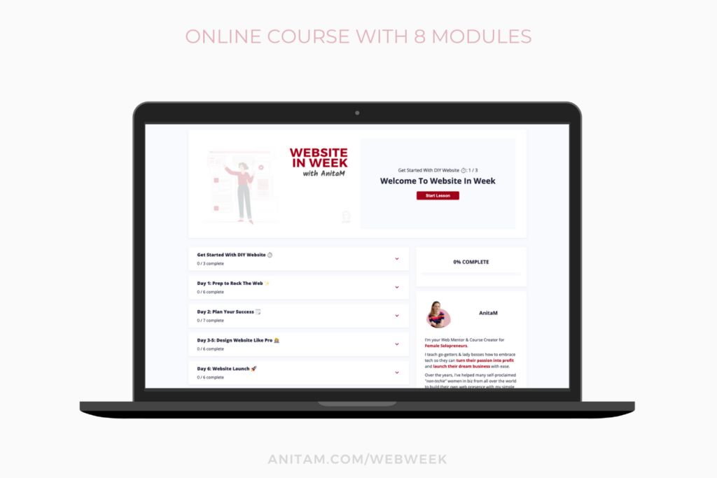 Website In Week Course | AnitaM