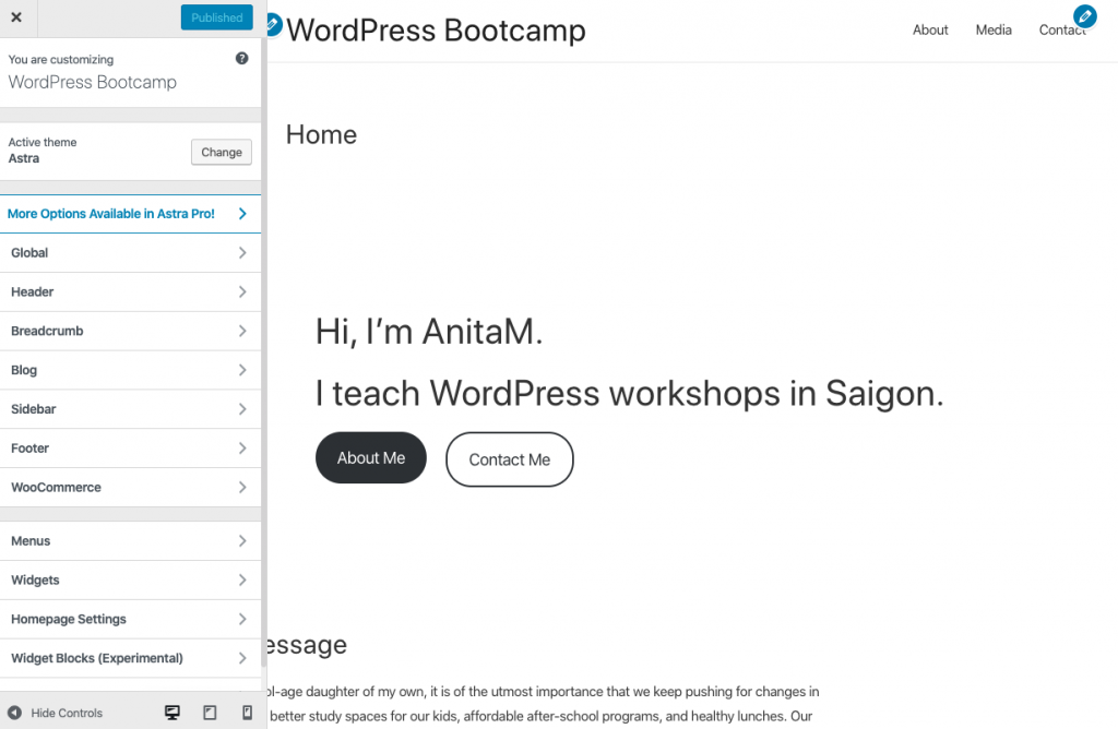 WordPress Customizer | AnitaM