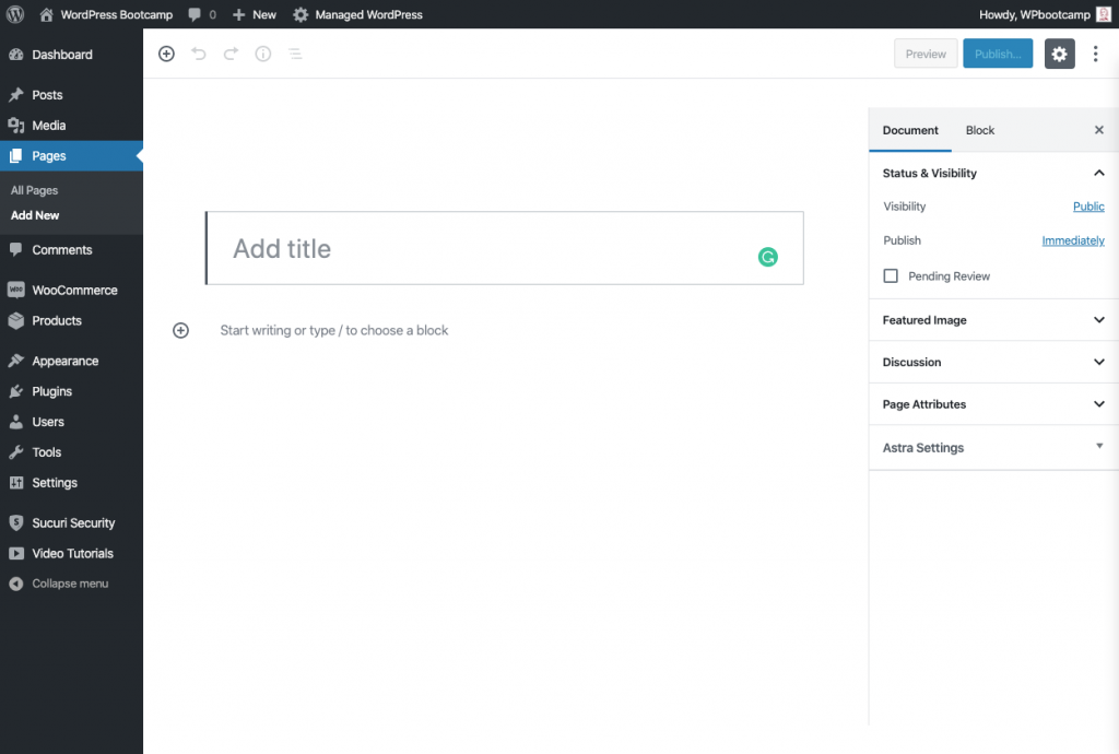 Add New WordPress Page | AnitaM