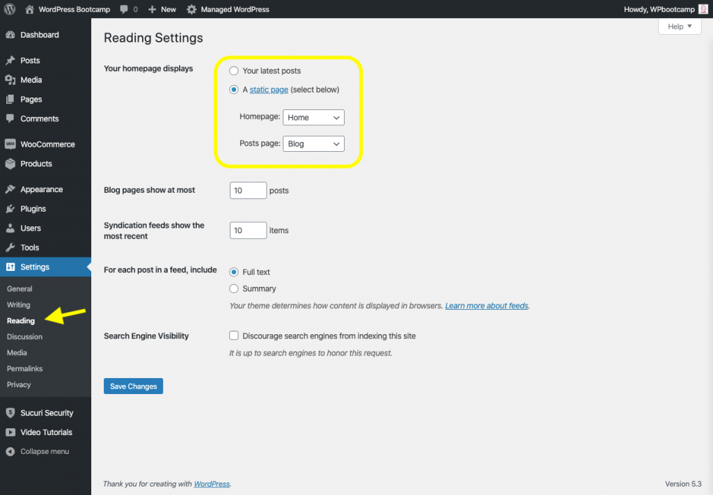 WordPress Reading Settings | AnitaM