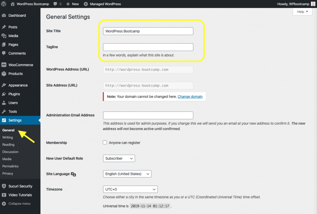 WordPress General Settings | AnitaM